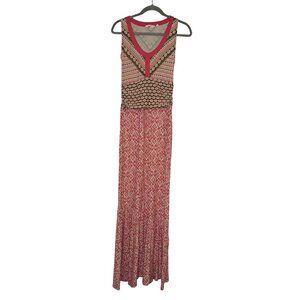 Athleta Pink Patterned Sleeveless Long Maxi Dress Size Small